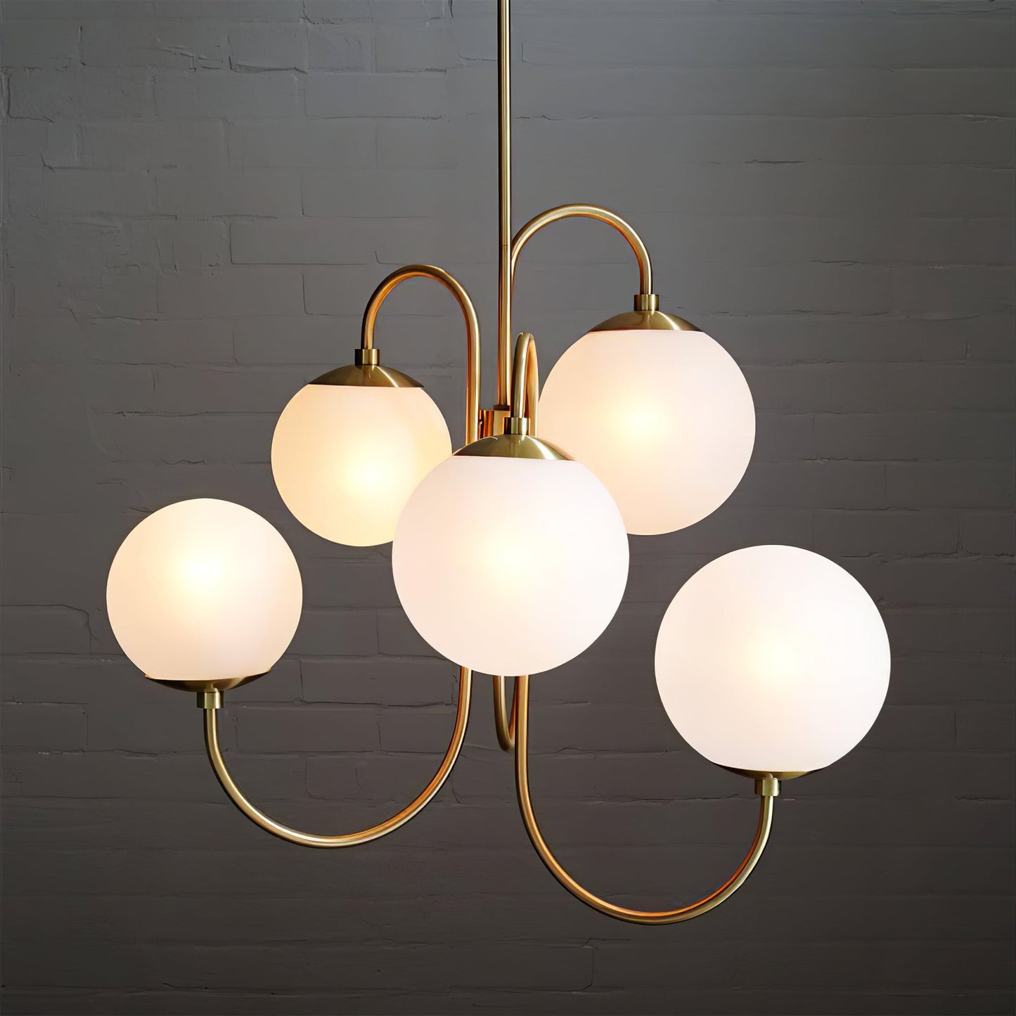 Elegant Gooseneck Chandelier with Adjustable Arms and LED Compatibilit