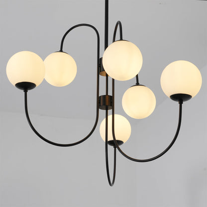 Elegant Gooseneck Chandelier with Adjustable Arms and LED Compatibilit