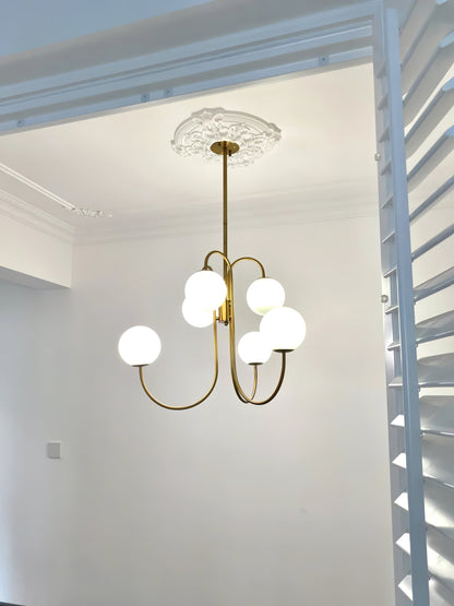Elegant Gooseneck Chandelier with Adjustable Arms and LED Compatibilit