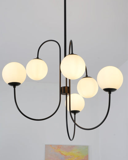 Elegant Gooseneck Chandelier with Adjustable Arms and LED Compatibilit