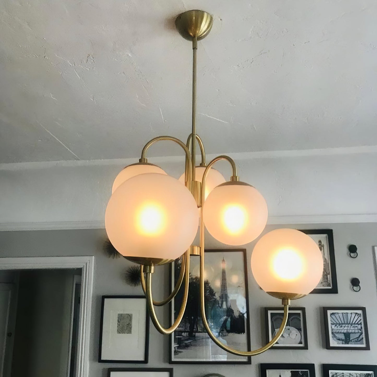 Elegant Gooseneck Chandelier with Adjustable Arms and LED Compatibilit