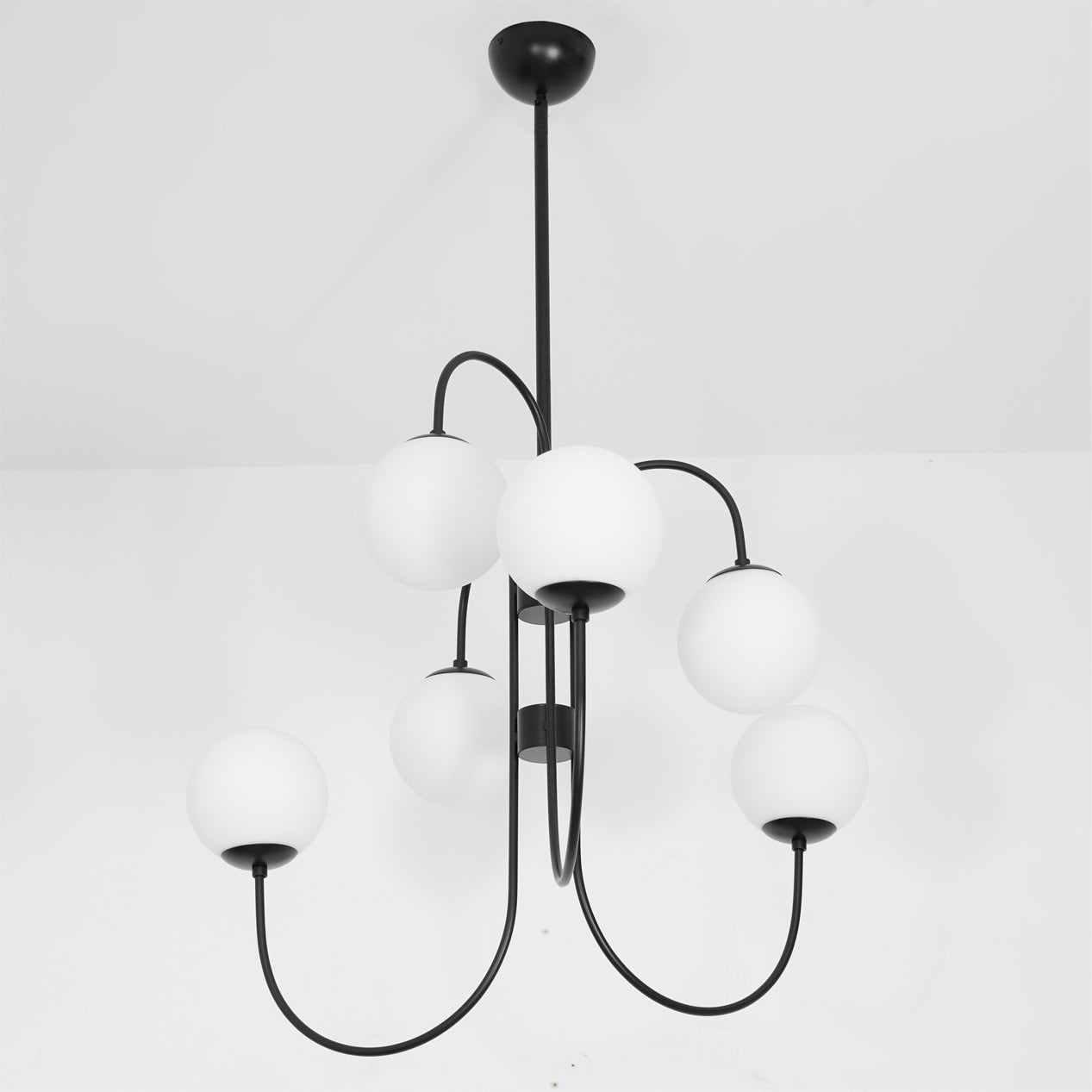 Elegant Gooseneck Chandelier with Adjustable Arms and LED Compatibilit