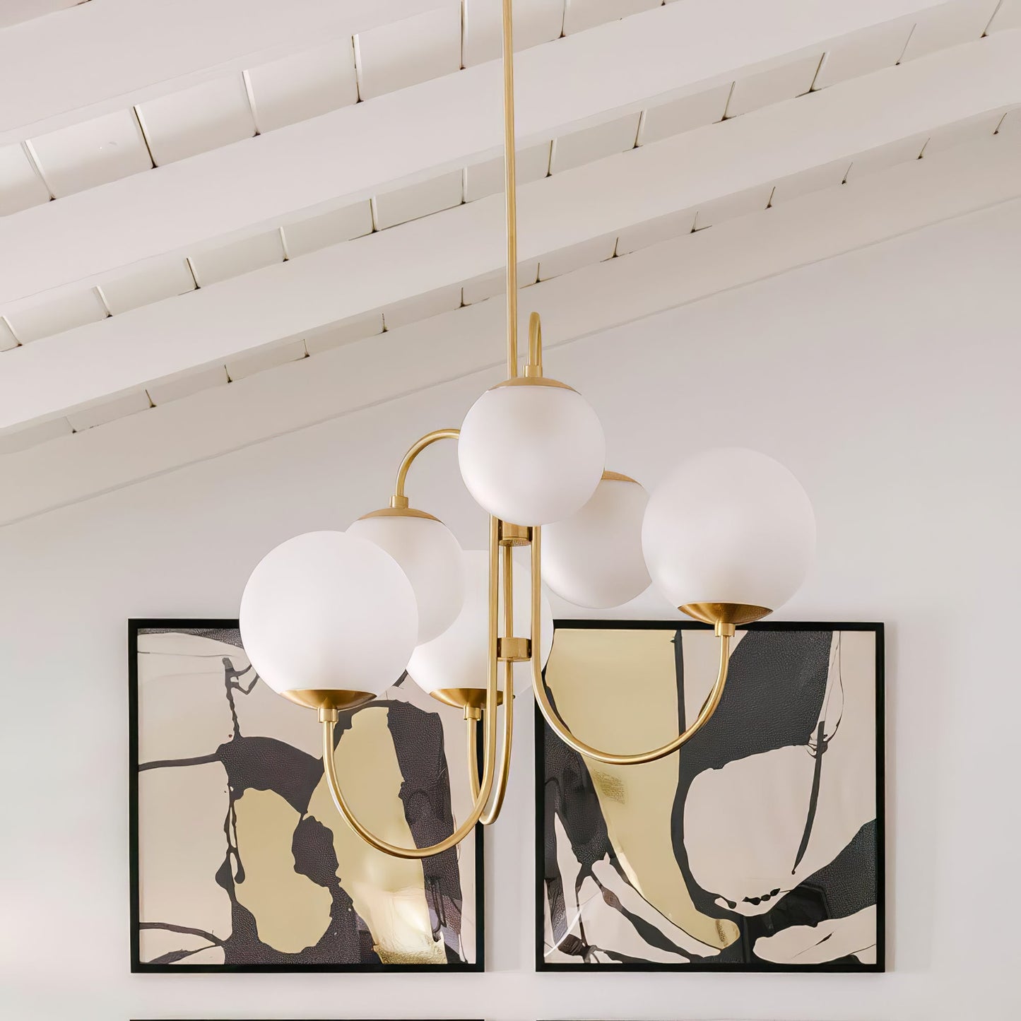 Elegant Gooseneck Chandelier with Adjustable Arms and LED Compatibilit