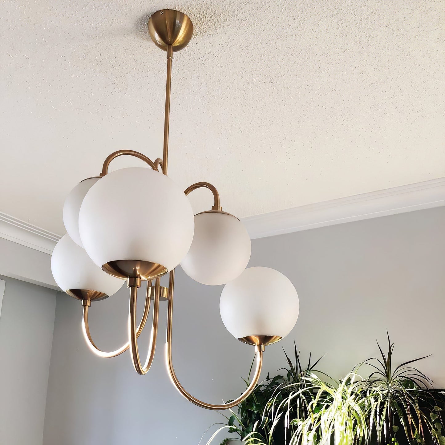 Elegant Gooseneck Chandelier with Adjustable Arms and LED Compatibilit