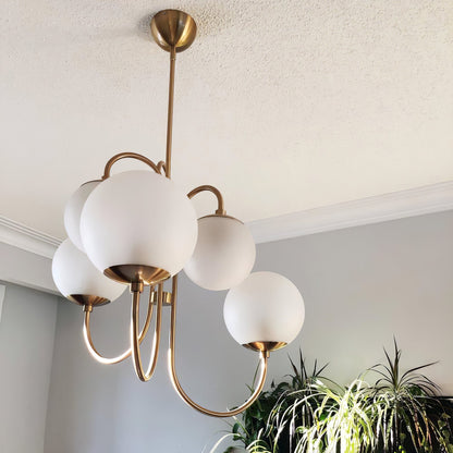 Elegant Gooseneck Chandelier with Adjustable Arms and LED Compatibilit