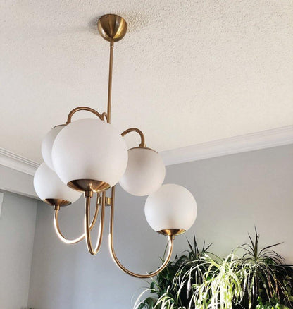 Elegant Gooseneck Chandelier with Adjustable Arms and LED Compatibilit