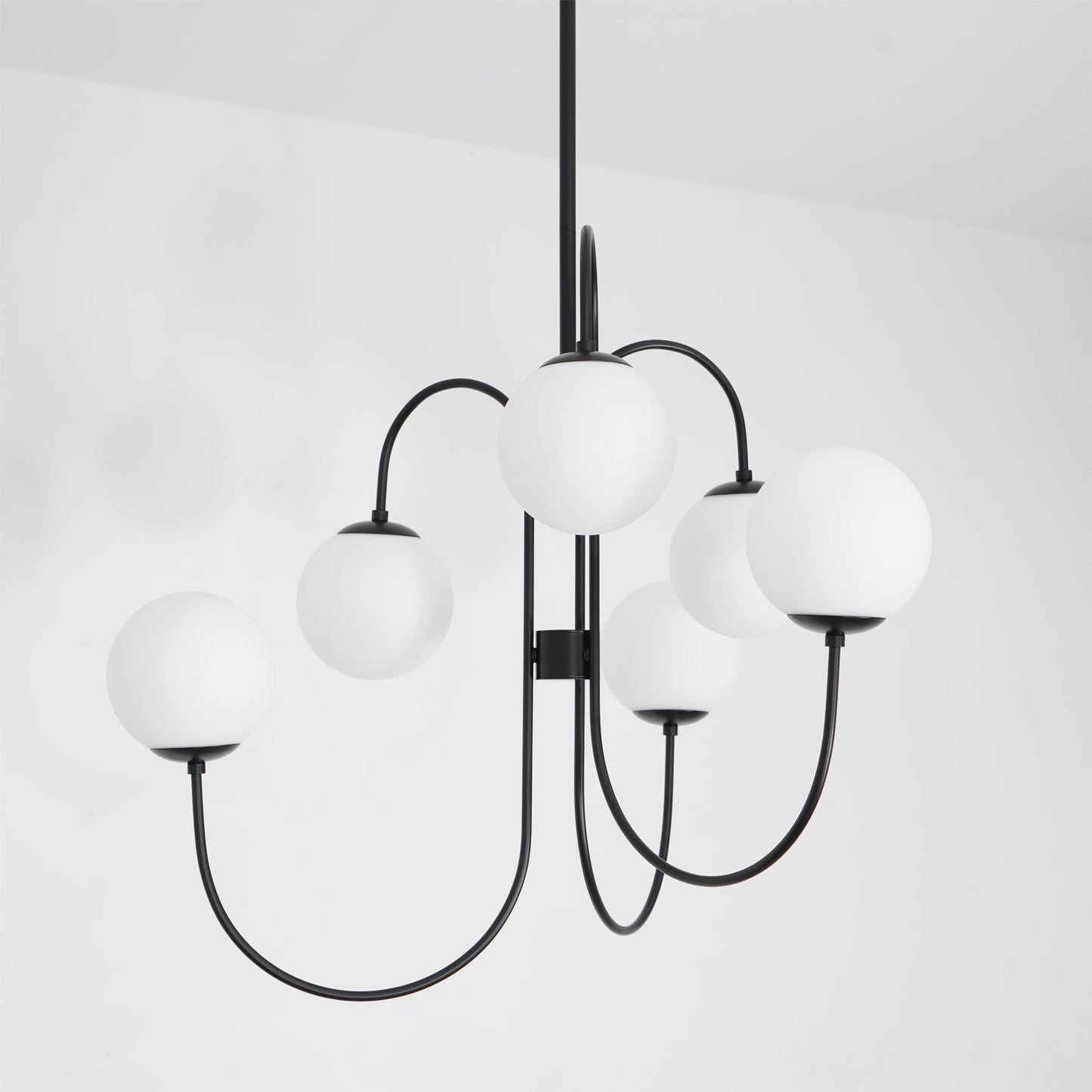 Elegant Gooseneck Chandelier with Adjustable Arms and LED Compatibilit