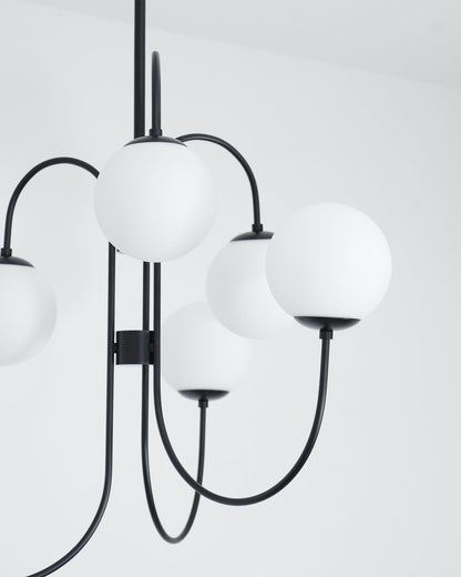 Elegant Gooseneck Chandelier with Adjustable Arms and LED Compatibilit