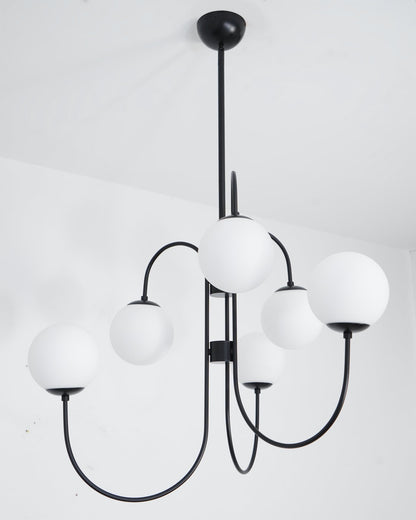 Elegant Gooseneck Chandelier with Adjustable Arms and LED Compatibilit