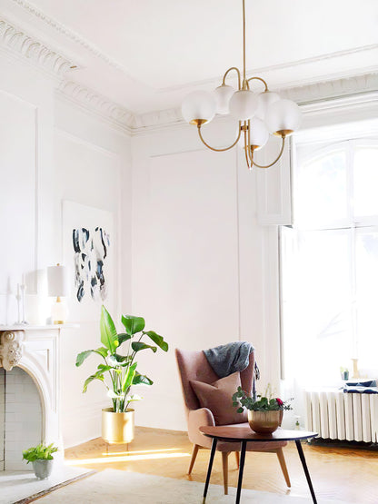 Elegant Gooseneck Chandelier with Adjustable Arms and LED Compatibilit