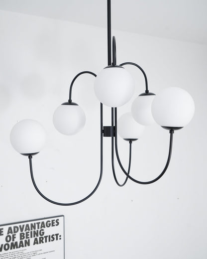 Elegant Gooseneck Chandelier with Adjustable Arms and LED Compatibilit