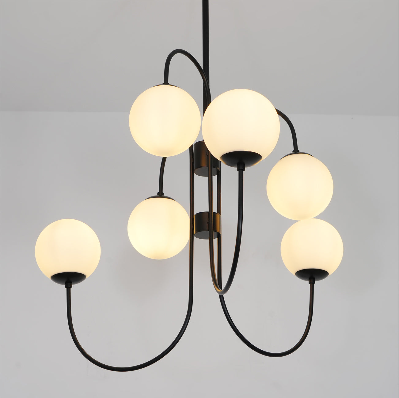 Elegant Gooseneck Chandelier with Adjustable Arms and LED Compatibilit