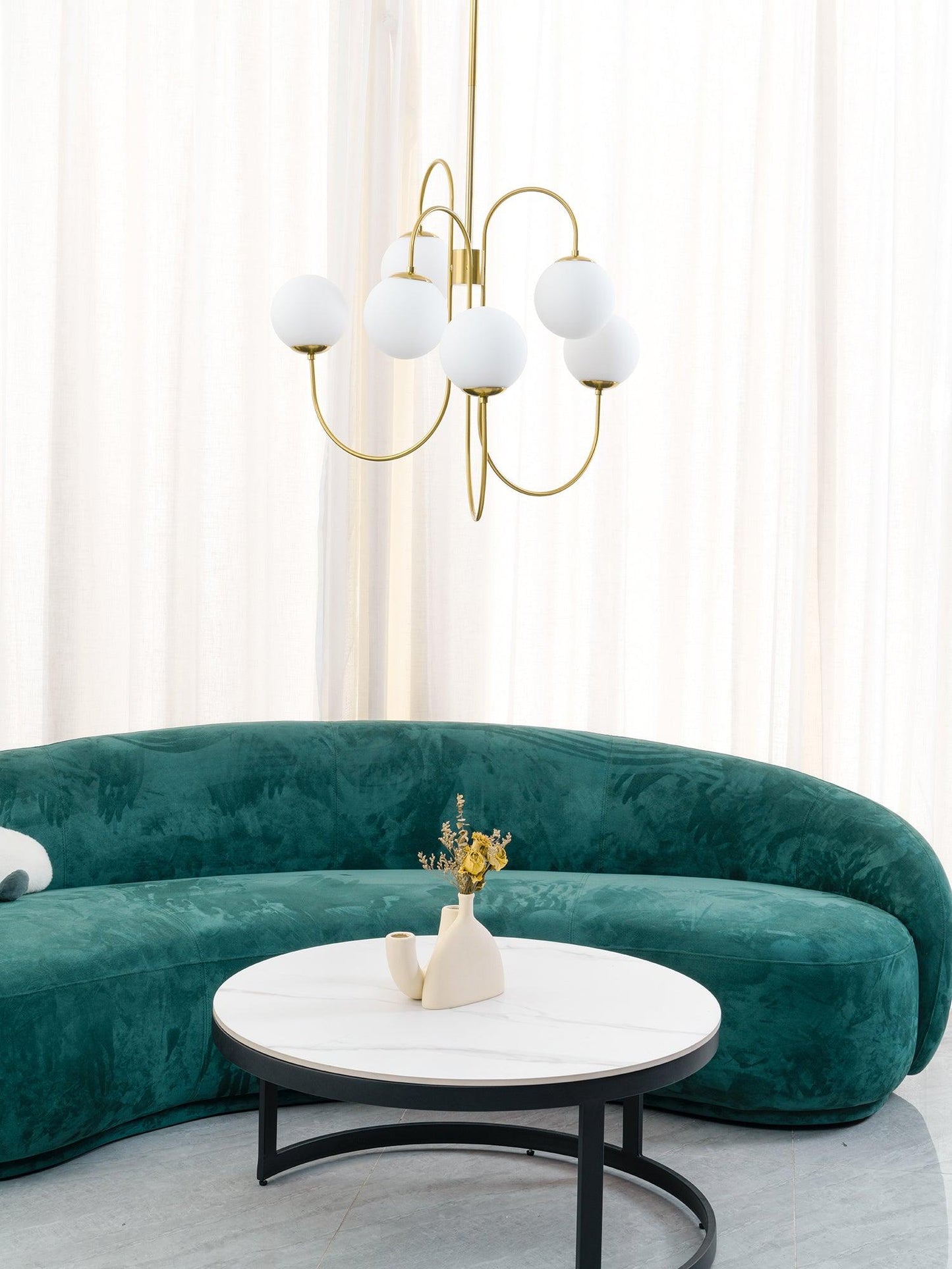 Elegant Gooseneck Chandelier with Adjustable Arms and LED Compatibilit