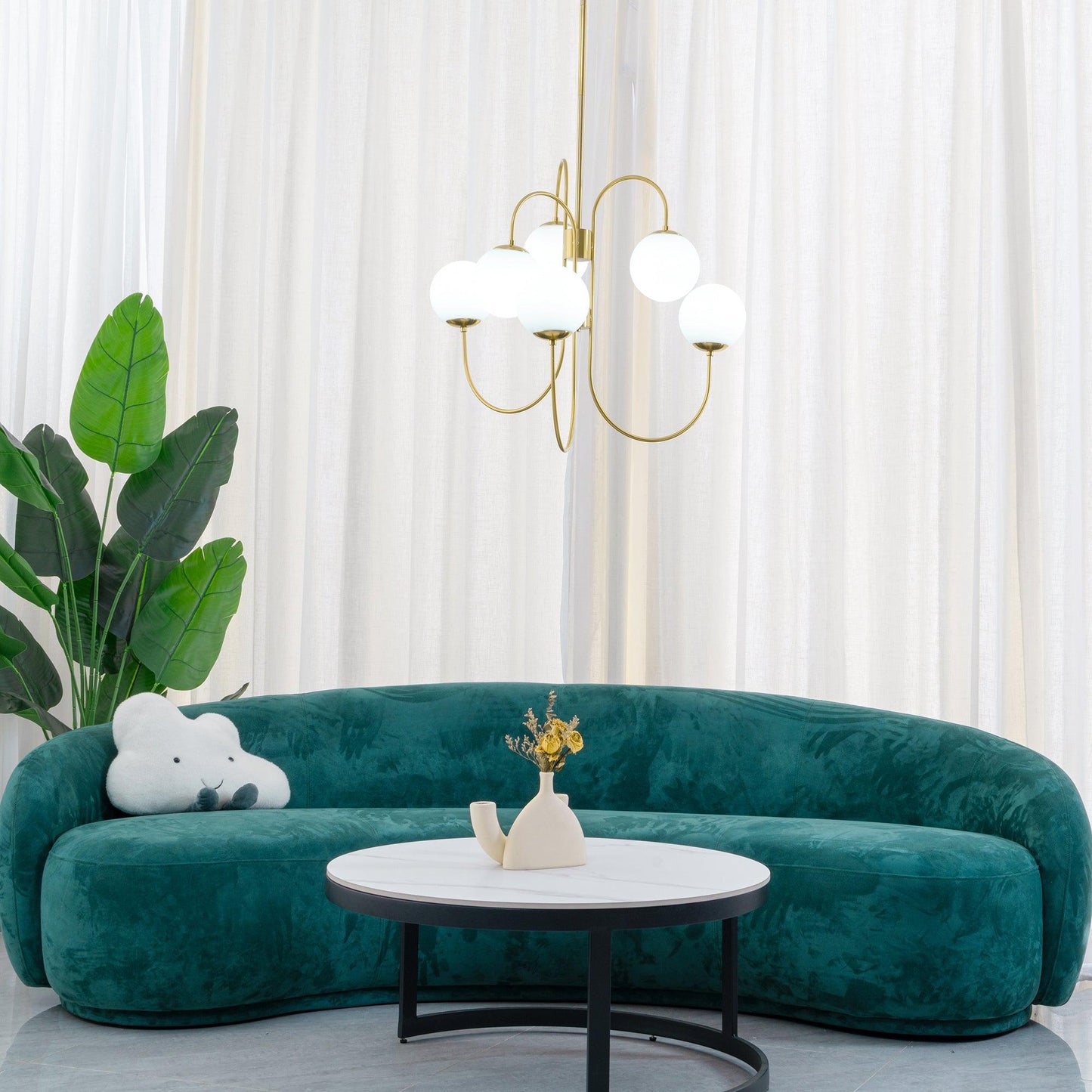 Elegant Gooseneck Chandelier with Adjustable Arms and LED Compatibilit