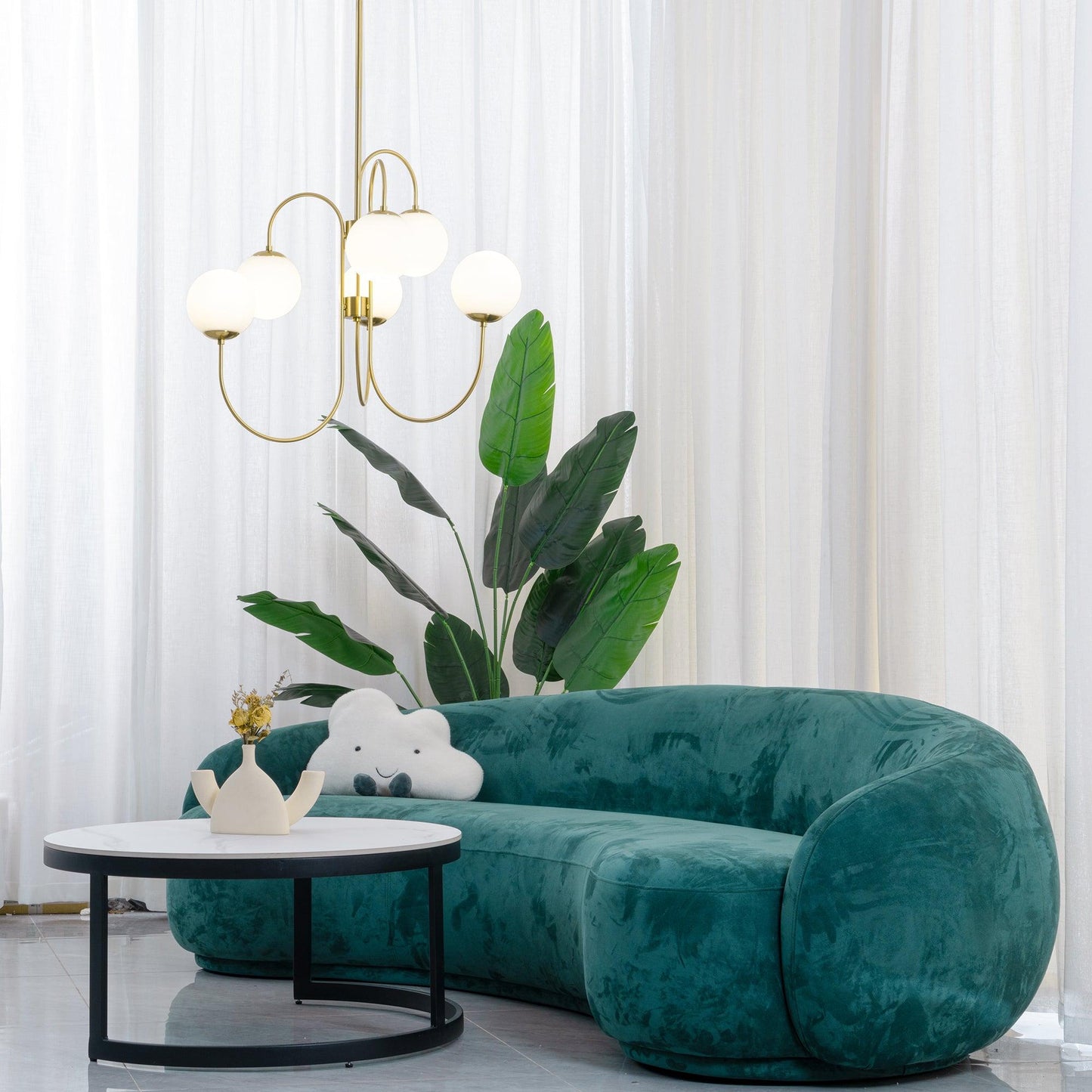 Elegant Gooseneck Chandelier with Adjustable Arms and LED Compatibilit