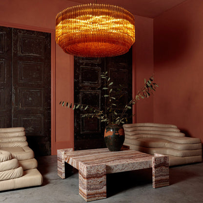 Grande Amaro Drum Chandelier - Elegant Design with Adjustable Height &