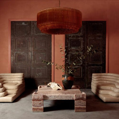 Grande Amaro Drum Chandelier - Elegant Design with Adjustable Height &