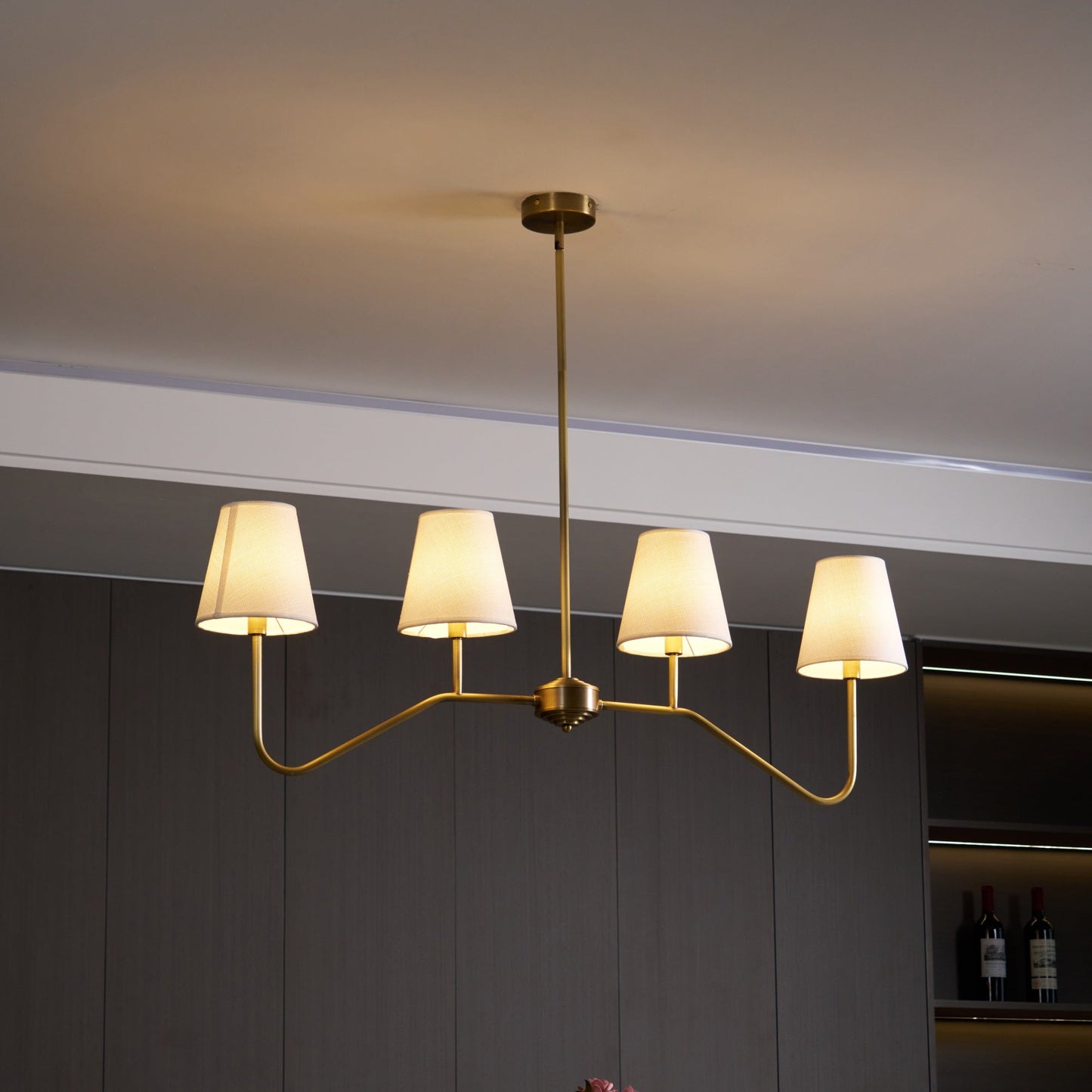 Granteau Modern Chandelier with Adjustable Height and Crystal Accents