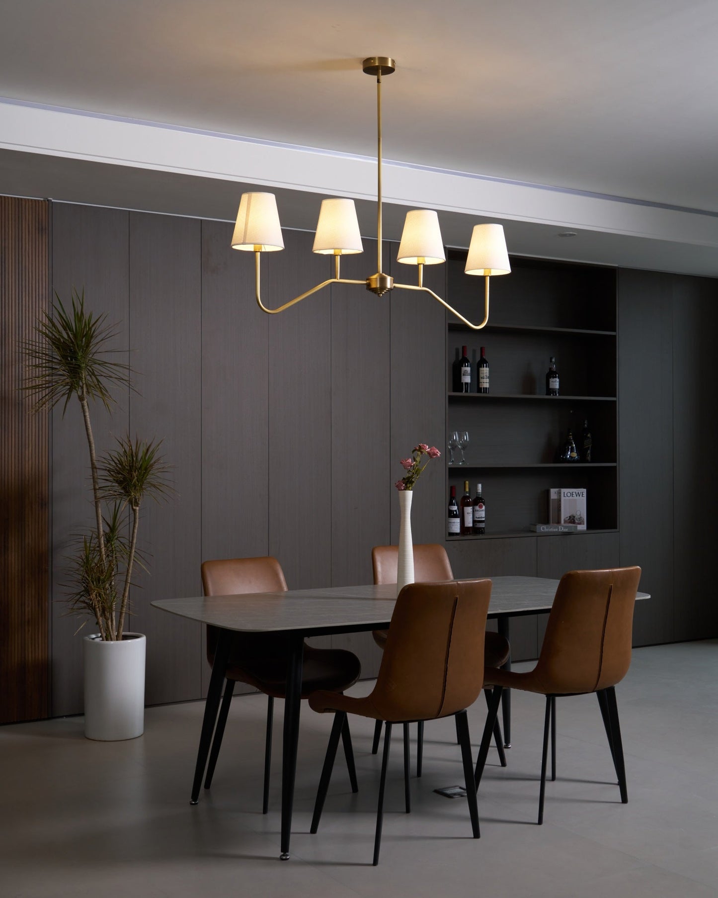 Granteau Modern Chandelier with Adjustable Height and Crystal Accents