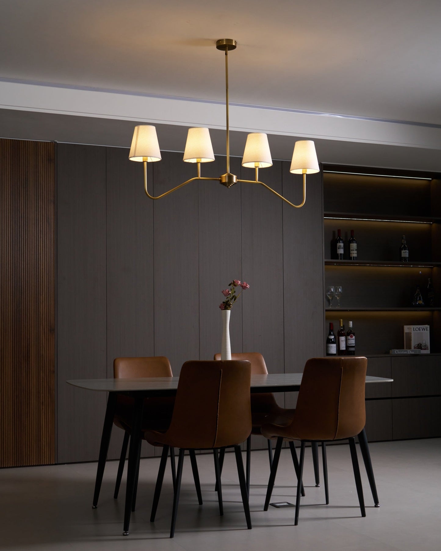 Granteau Modern Chandelier with Adjustable Height and Crystal Accents
