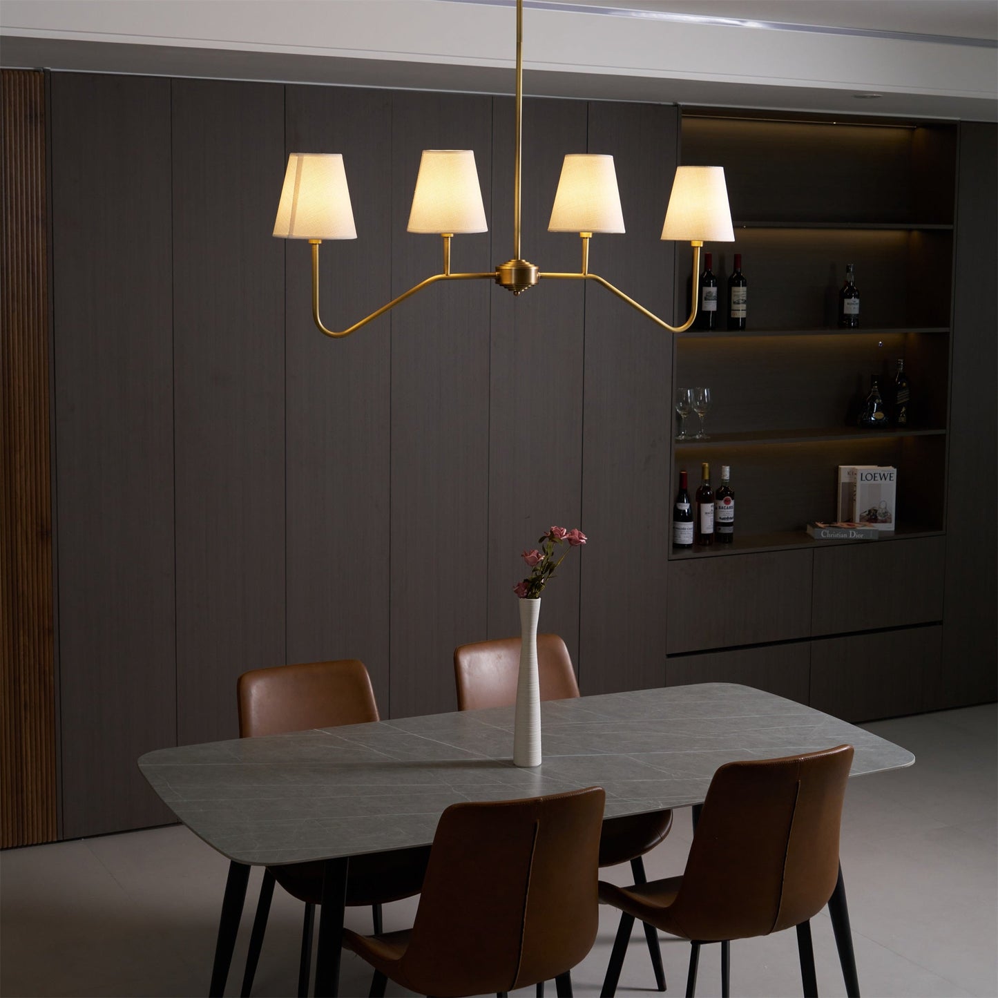 Granteau Modern Chandelier with Adjustable Height and Crystal Accents