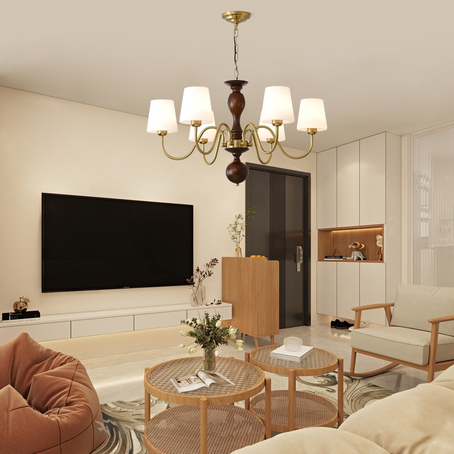 Grove Haven Chandelier - Elegant Design with Adjustable Height & LED B