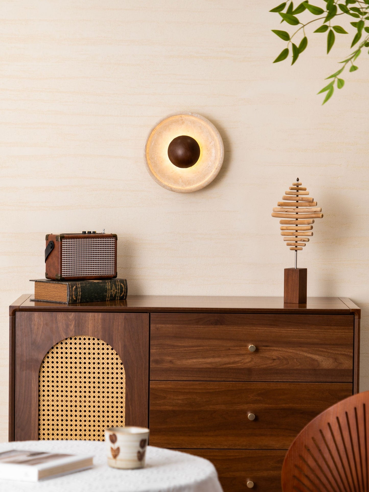 Halo Travertine Wall Light - Energy Efficient, Modern Design, Soft Glo