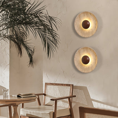 Halo Travertine Wall Light - Energy Efficient, Modern Design, Soft Glo