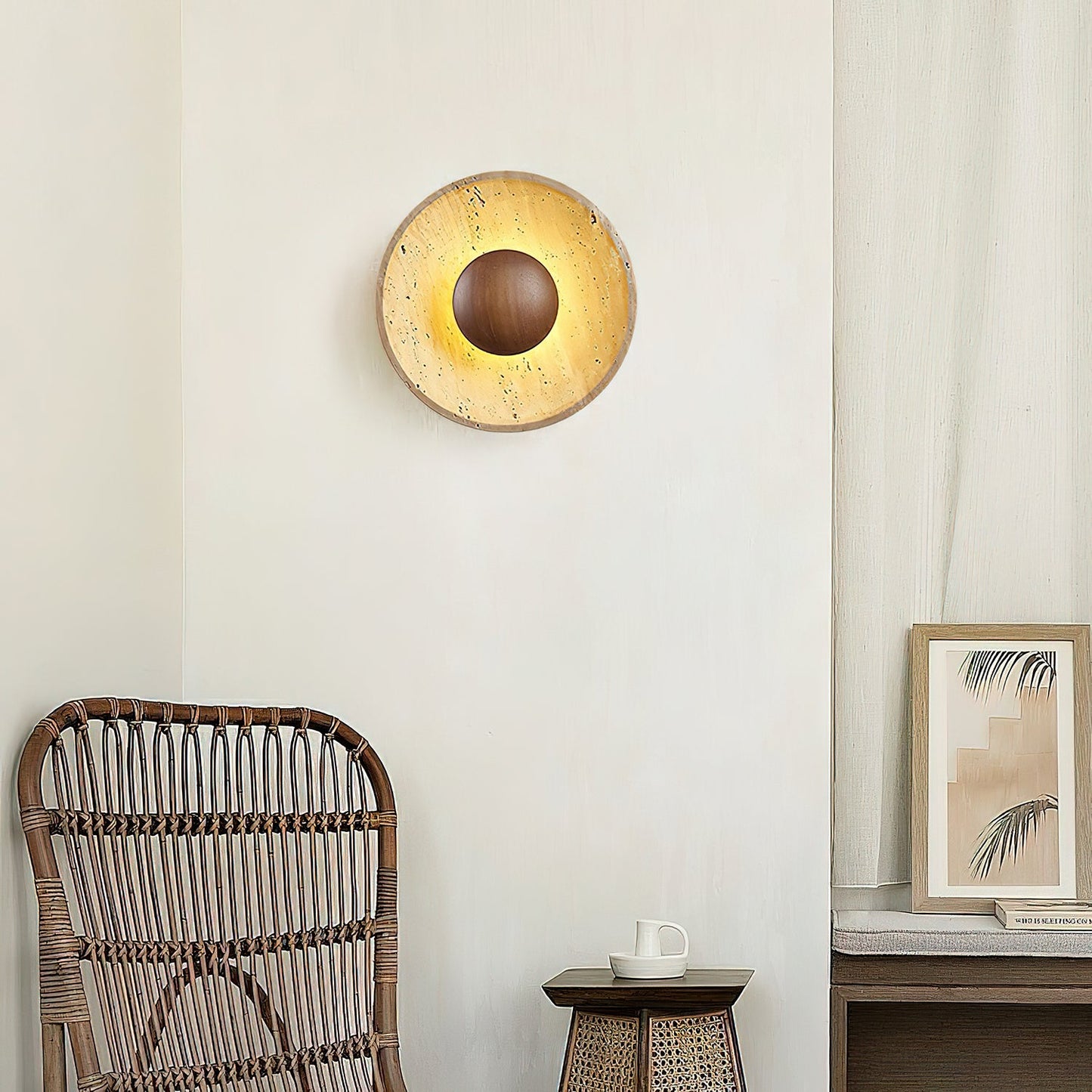 Halo Travertine Wall Light - Energy Efficient, Modern Design, Soft Glo