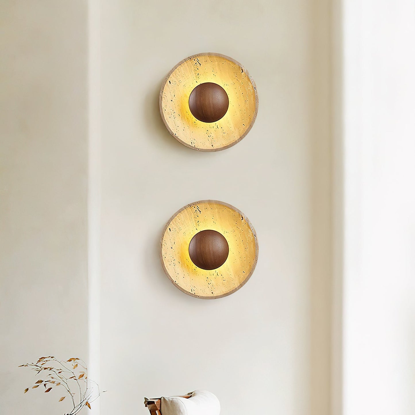 Halo Travertine Wall Light - Energy Efficient, Modern Design, Soft Glo