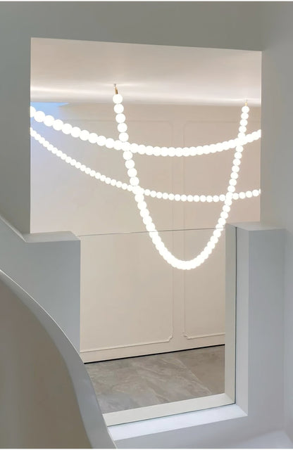 Elegant Pearl Ball Chandelier Necklace - Adjustable Length, Durable De