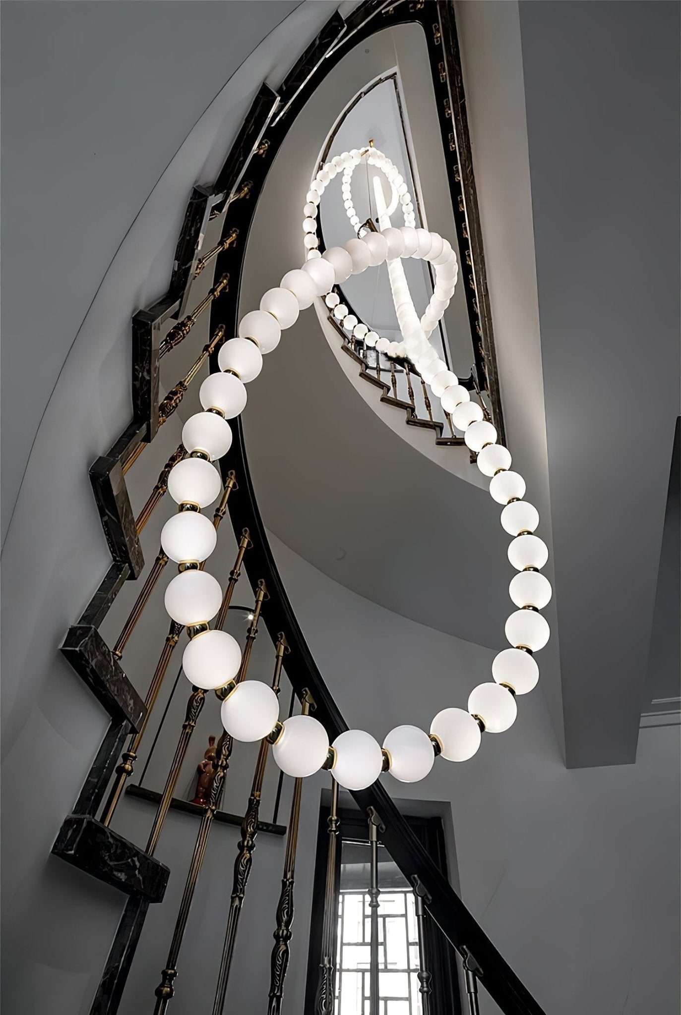 Elegant Pearl Ball Chandelier Necklace - Adjustable Length, Durable De