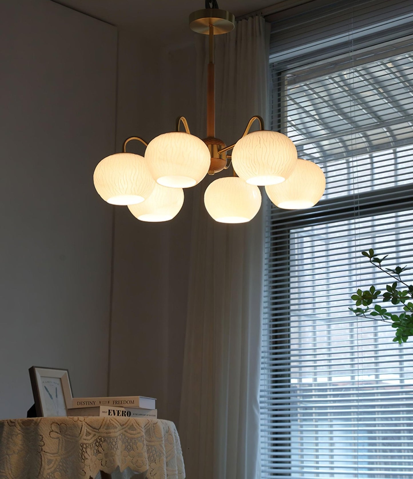 Elegant Crystal Chandelier - Dimmable Lighting, Easy Installation