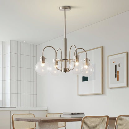 Elegant Hansford Chandelier with Adjustable Arms and Crystal Accents