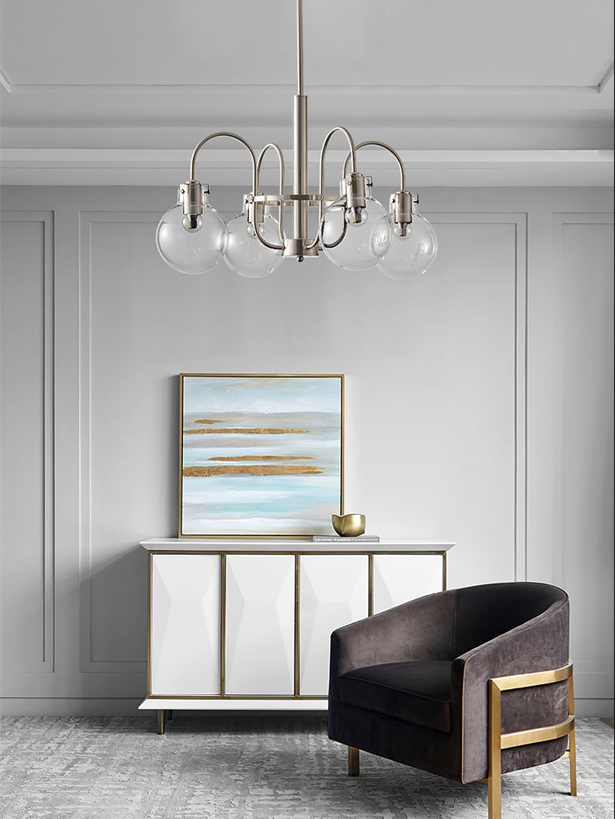 Elegant Hansford Chandelier with Adjustable Arms and Crystal Accents