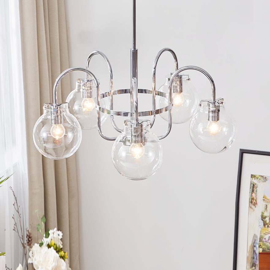 Elegant Hansford Chandelier with Adjustable Arms and Crystal Accents
