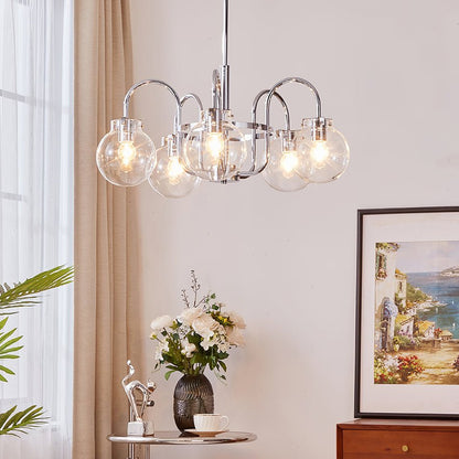 Elegant Hansford Chandelier with Adjustable Arms and Crystal Accents
