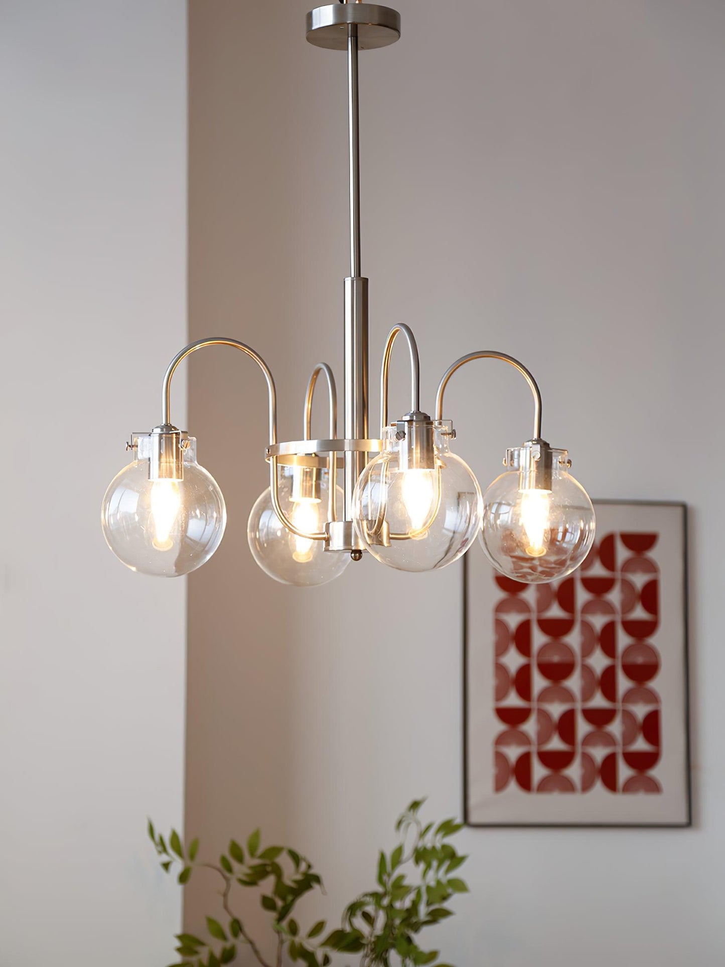 Elegant Hansford Chandelier with Adjustable Arms and Crystal Accents