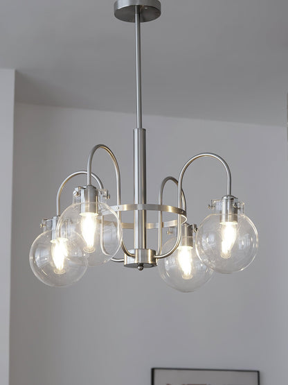Elegant Hansford Chandelier with Adjustable Arms and Crystal Accents