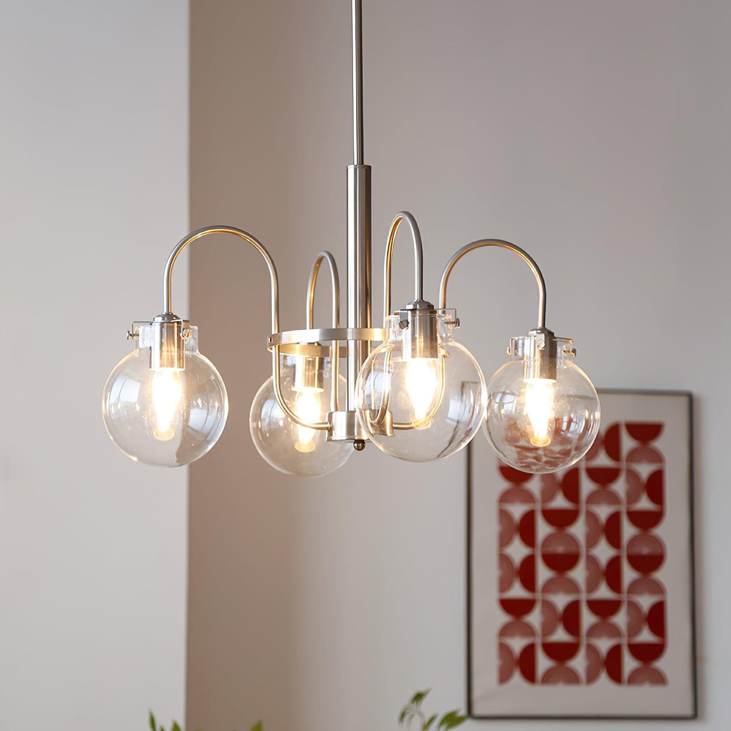 Elegant Hansford Chandelier with Adjustable Arms and Crystal Accents