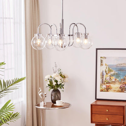 Elegant Hansford Chandelier with Adjustable Arms and Crystal Accents