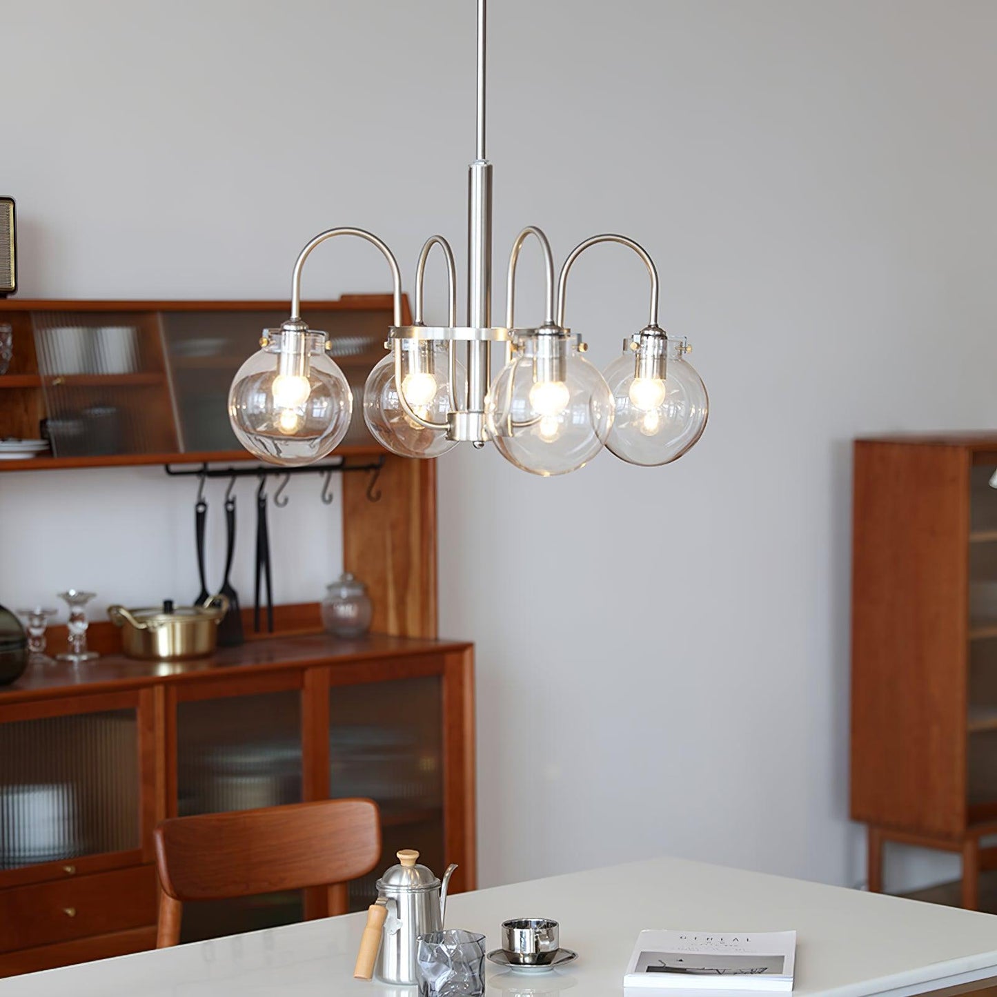 Elegant Hansford Chandelier with Adjustable Arms and Crystal Accents