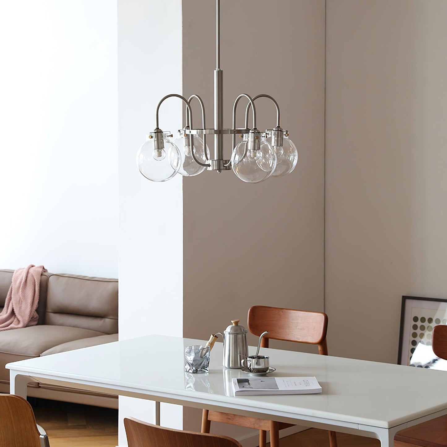 Elegant Hansford Chandelier with Adjustable Arms and Crystal Accents