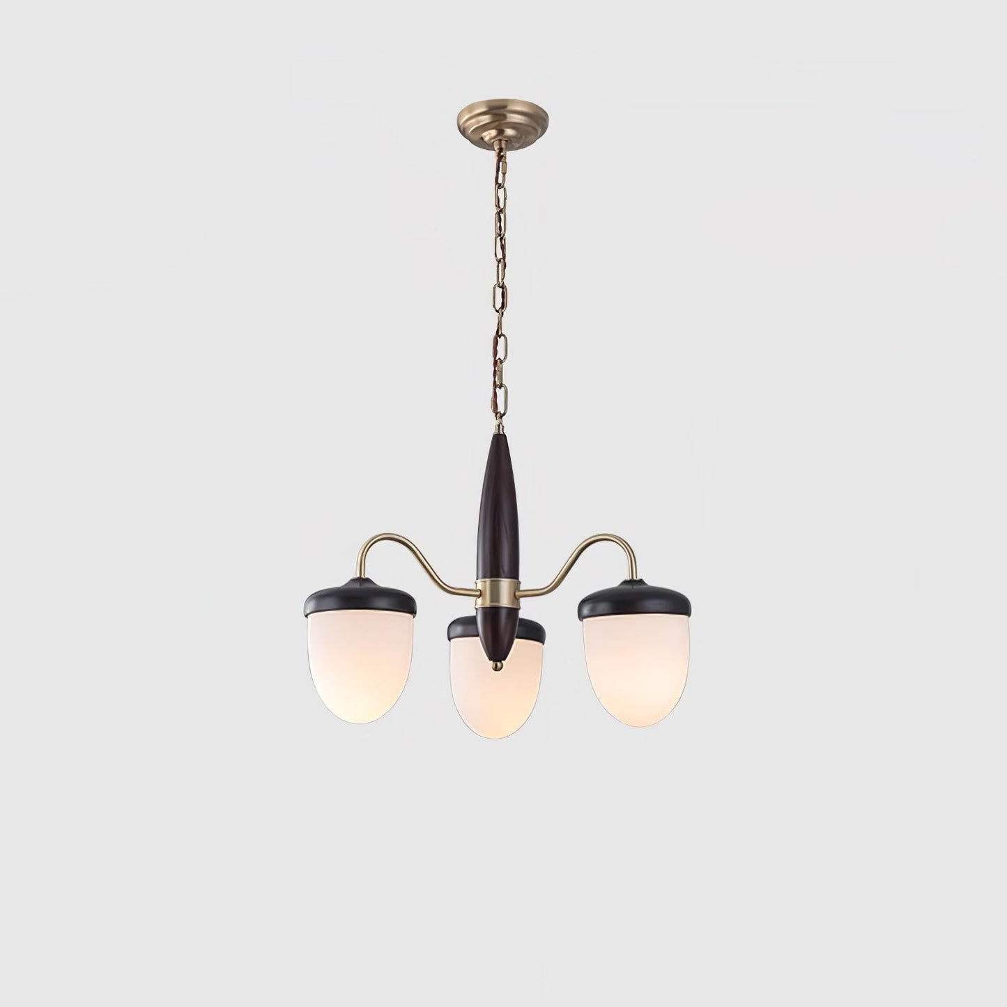Elegant Hazelnut Branch Chandelier - Adjustable Height, Warm LED Light