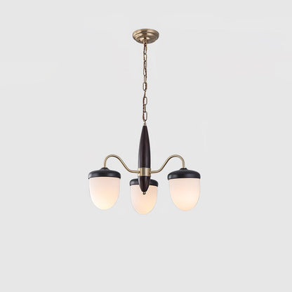 Elegant Hazelnut Branch Chandelier - Adjustable Height, Warm LED Light