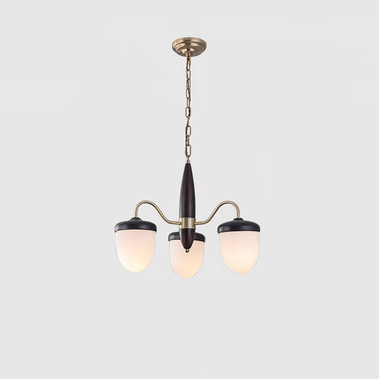 Elegant Hazelnut Branch Chandelier - Adjustable Height, Warm LED Light