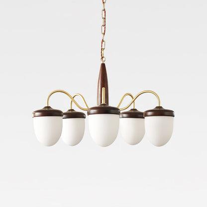 Elegant Hazelnut Branch Chandelier - Adjustable Height, Warm LED Light