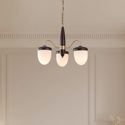 Elegant Hazelnut Branch Chandelier - Adjustable Height, Warm LED Light