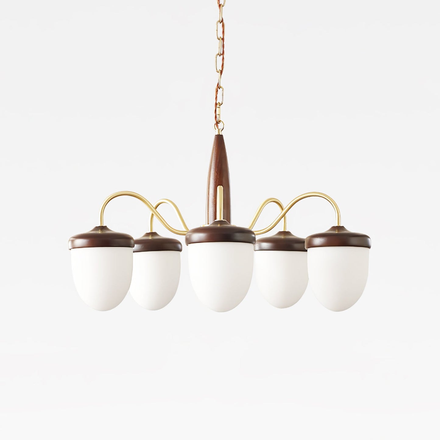 Elegant Hazelnut Branch Chandelier - Adjustable Height, Warm LED Light