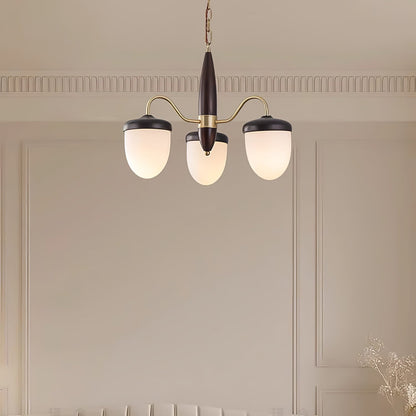 Elegant Hazelnut Branch Chandelier - Adjustable Height, Warm LED Light